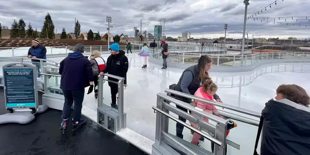 Glass City Metropark ice skating at The Ribbon